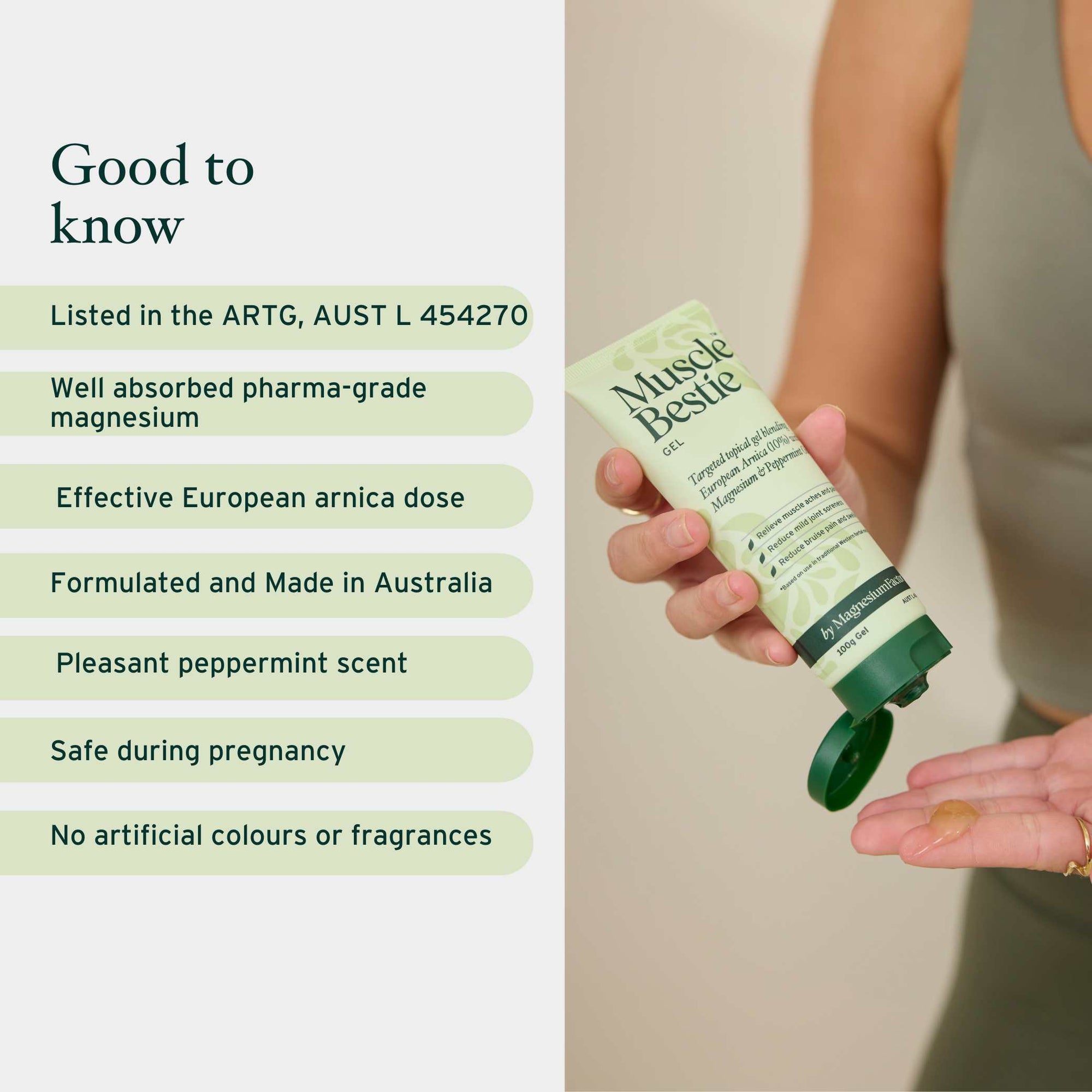 Good to know features on Muscle Bestie gel